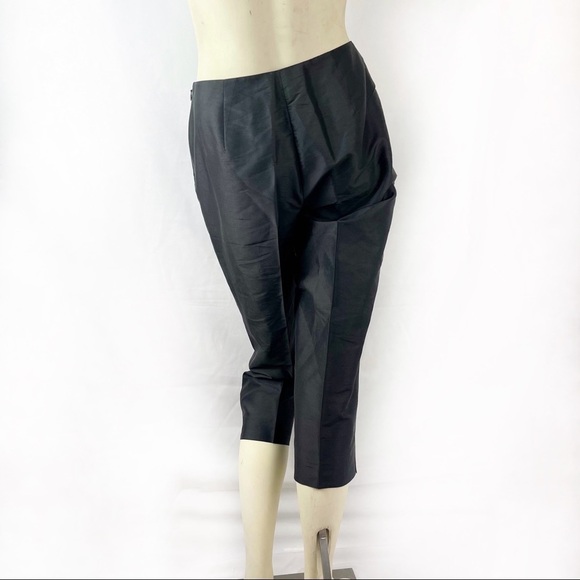 Saks fifth Avenue Silk Black capri pant size 4 - Picture 2 of 6
